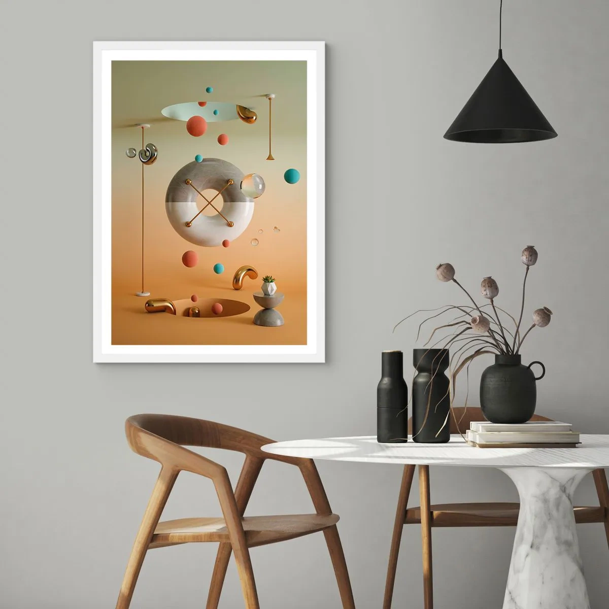 Póster en marco blanco - Todo puede suceder - 50x70 cm