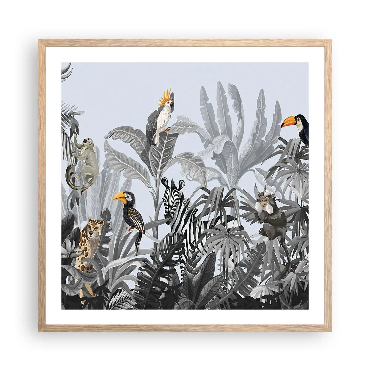 Póster en marco roble claro - Un cuento de hadas africano - 60x60 cm