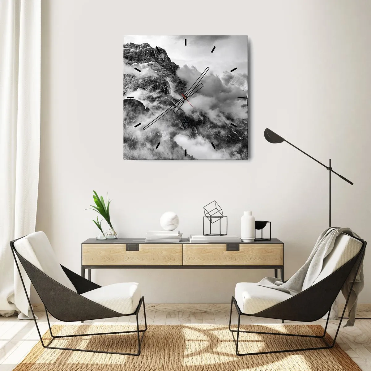 Reloj de pared - Reloj de vidrio - Hermoso y cruel - 40x40 cm