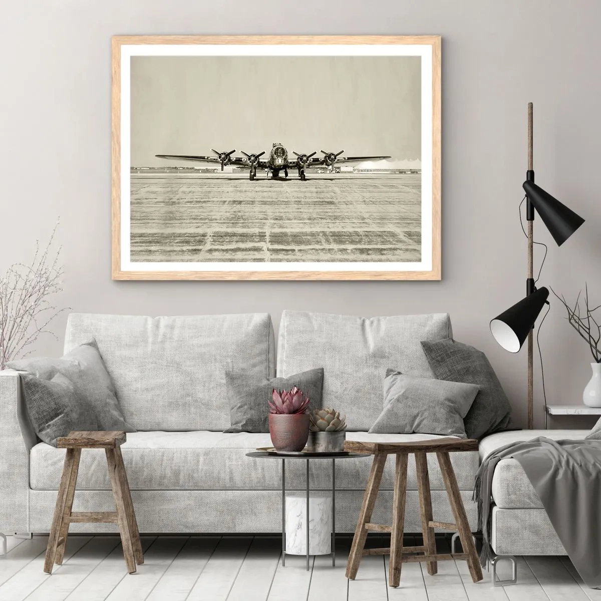 Póster en marco roble claro - Como siempre, preparado - 50x40 cm