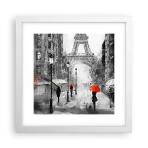 Póster en marco blanco - Todos los caminos conducen a ella - 30x30 cm