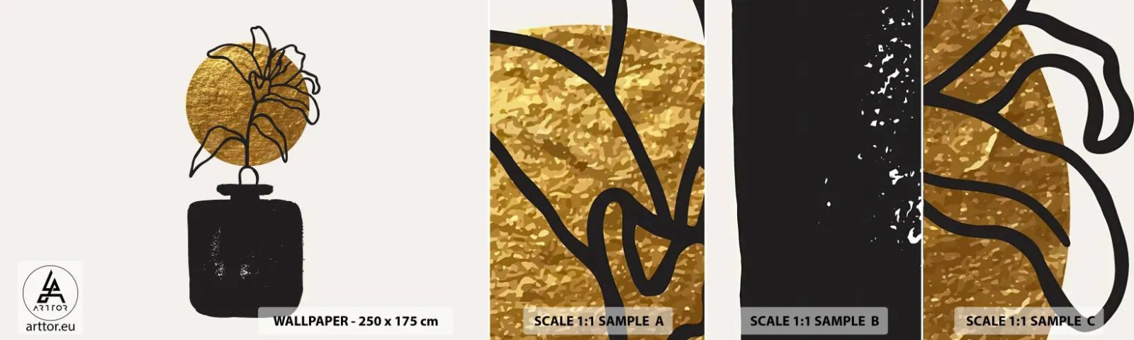 Muestra De Fotomural Standard Eco - Belleza en equilibrio - Florero, flores, Minimalismo - 100x30 cm