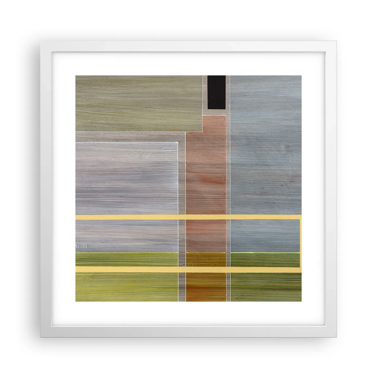 Póster en marco blanco - Recto y tranquilo - 40x40 cm