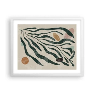 Póster en marco blanco - Entre verdes - 50x40 cm