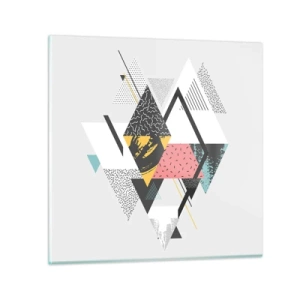 Cuadro sobre vidrio - Impresiones sobre Vidrio - Una variación del triángulo y el rombo - 50x50 cm