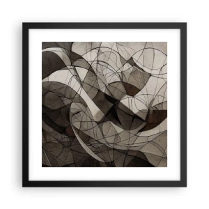 Póster en marco negro - Circulación en colores tierra - 40x40 cm