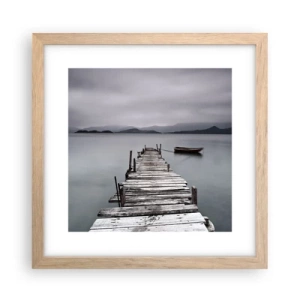 Póster en marco roble claro - Mañana partimos - 30x30 cm