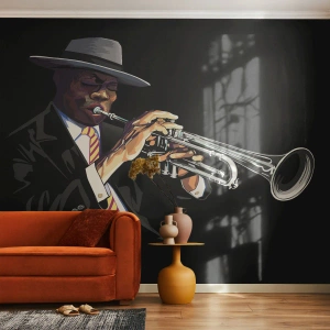 Fotomural Autadhesivo Deluxe Sticker - El encanto de la vieja escuela - Música, Jazz, Trompeta - 250x175 cm