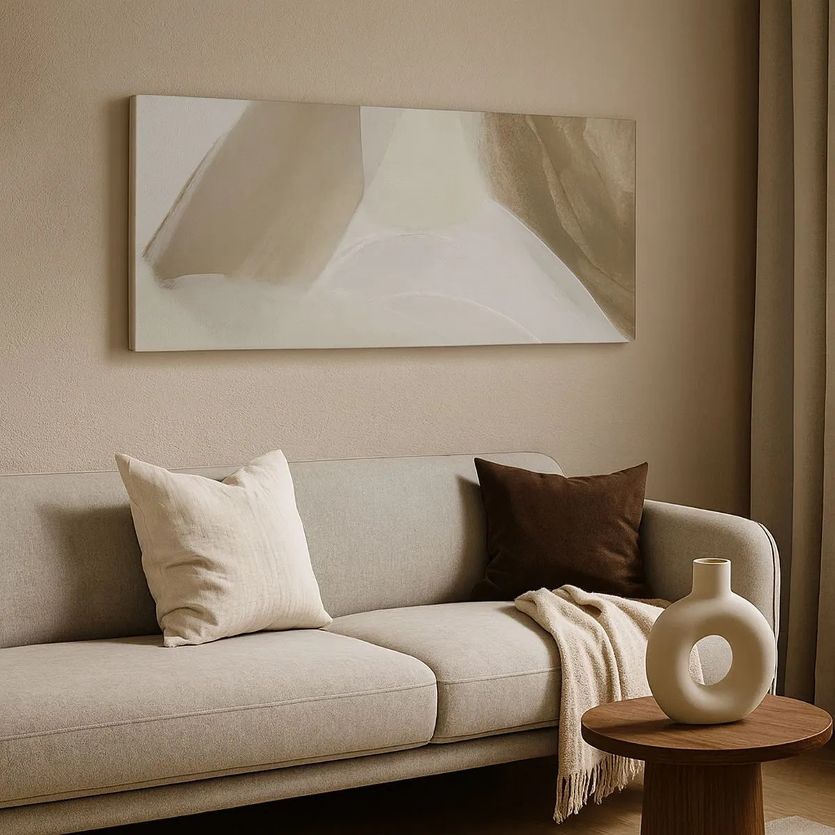 Cuadro sobre lienzo - Impresión de Imagen - Ola de blanco - 100x40 cm