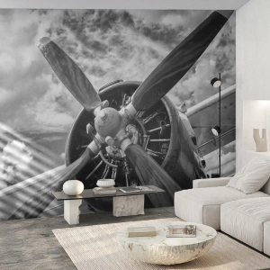 Fotomural Autadhesivo Deluxe Sticker - Conquistador de los cielos - Avión, Hélice de avión, Vintage - 300x210 cm