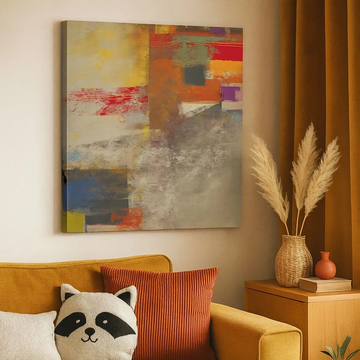 Cuadro sobre lienzo - Impresión de Imagen - Geometría de color - 30x30 cm