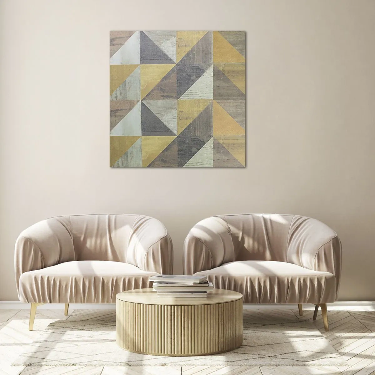 Cuadro sobre vidrio - Impresiones sobre Vidrio - El arte de los triángulos - 60x60 cm