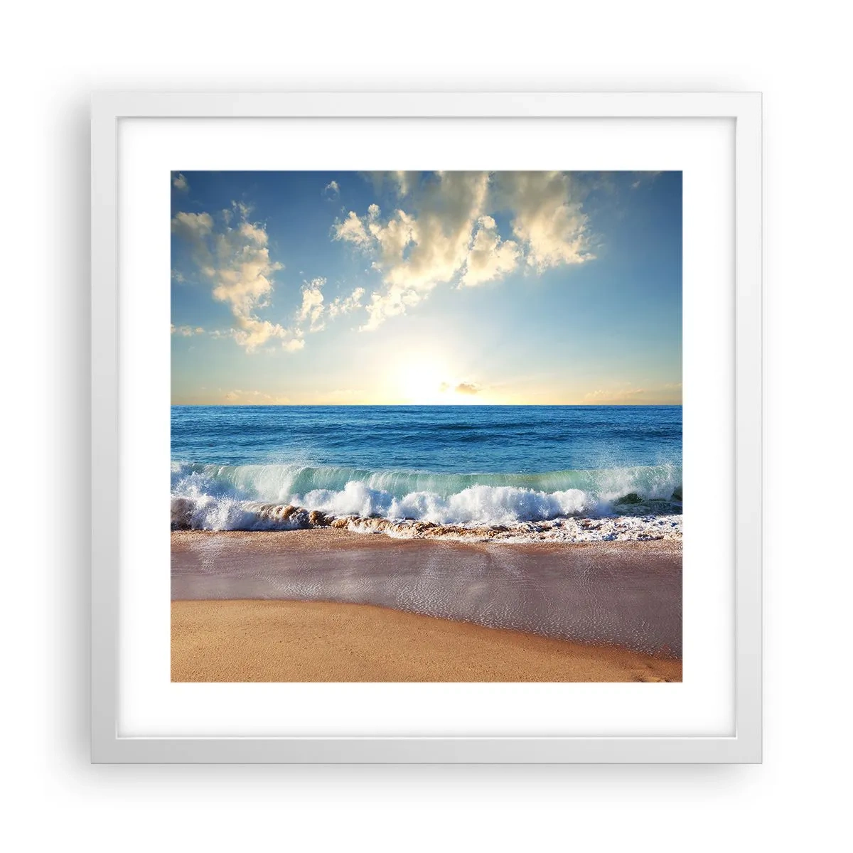 Póster en marco blanco - Movimiento y quietud al mismo tiempo - 40x40 cm