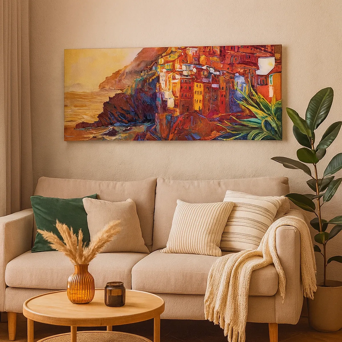 Cuadro sobre lienzo - Impresión de Imagen - Ambiente italiano - 30x30 cm