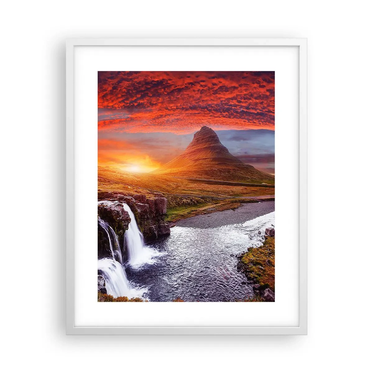 Póster en marco blanco - Una vista de la Tierra Media - 40x50 cm