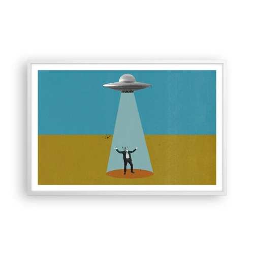 Póster en marco blanco - Un encuentro cercano - 91x61 cm