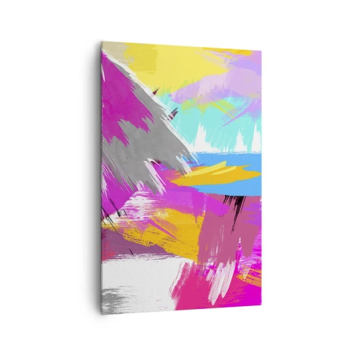 Cuadro sobre lienzo - Impresión de Imagen - Abstracción dinámica en colores intensos - 80x120cm - Abstracción colorida - Decoración de pared moderna para salón y dormitorio ARTTOR