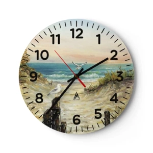 Reloj de pared - Reloj de vidrio - Un retiro ventoso - 30x30 cm