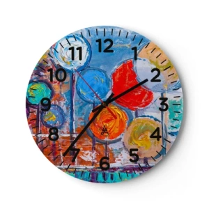 Reloj de pared - Reloj de vidrio - Milagros en un palo - 30x30 cm