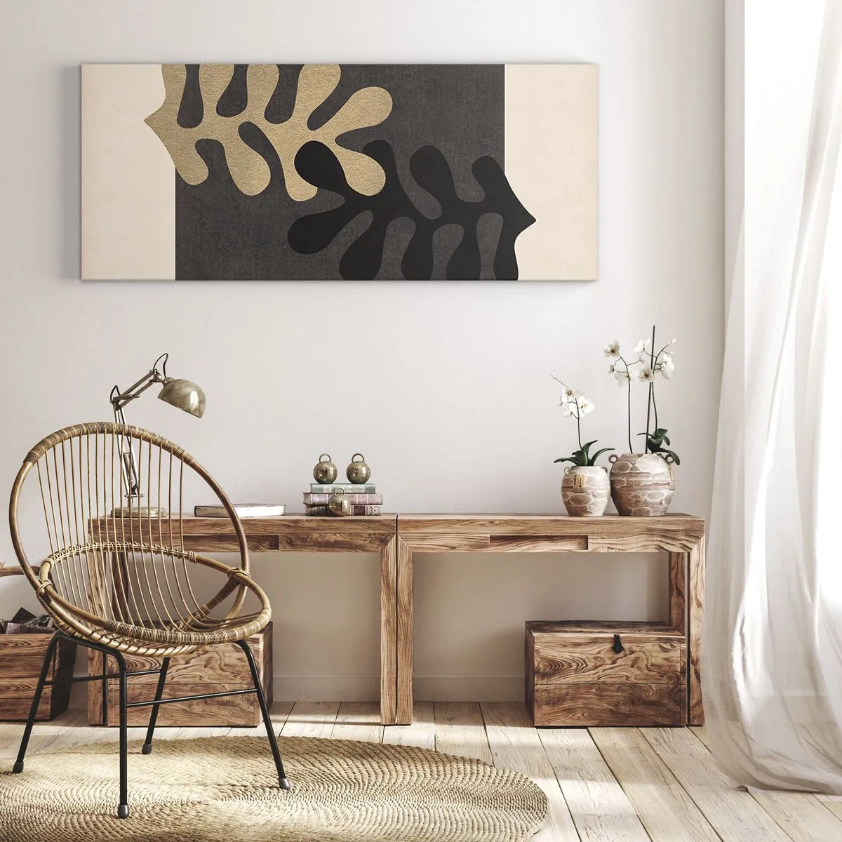 Cuadro sobre lienzo - Impresión de Imagen - Ausencia y complemento - 100x40 cm