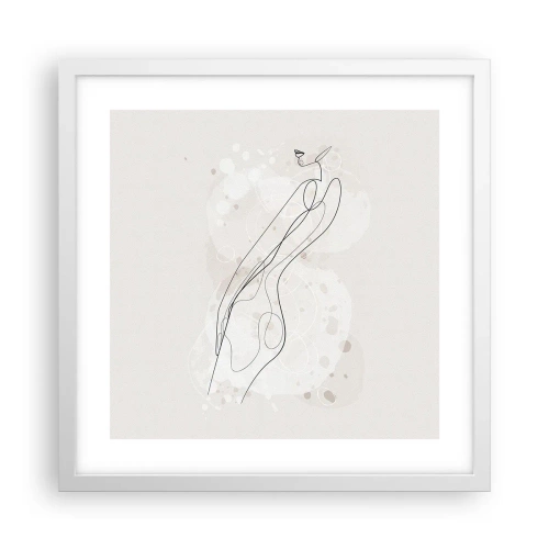 Póster en marco blanco - Una mirada no dice nada y al mismo tiempo lo dice todo - 40x40 cm