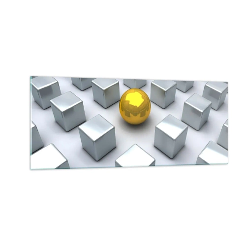 Cuadro sobre vidrio - Impresiones sobre Vidrio - ¿Por qué yo? Composición geométrica - 100x40 cm