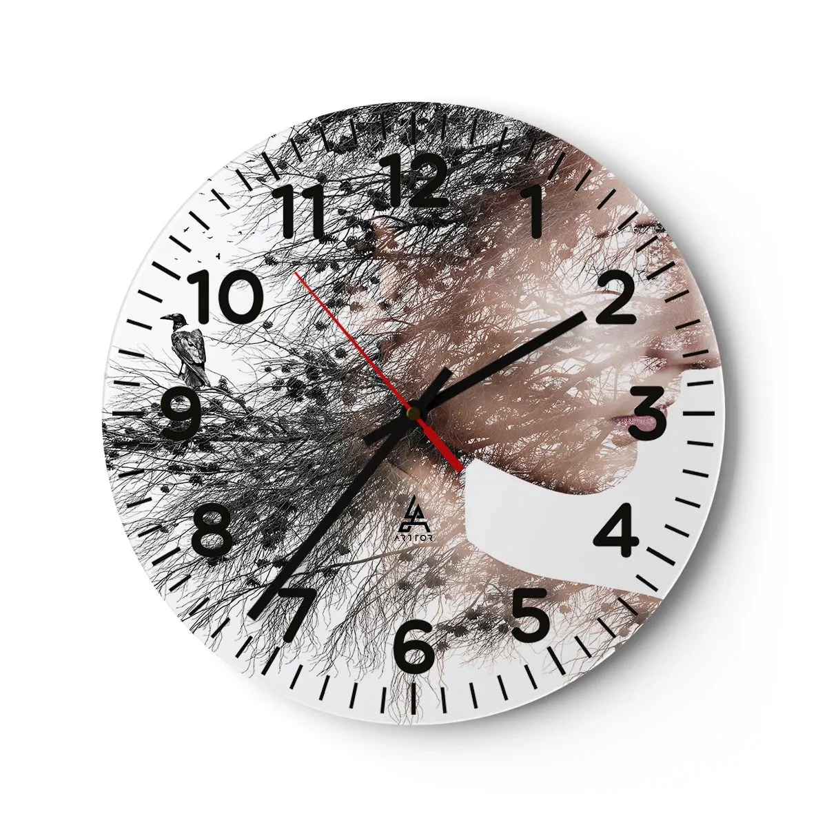 Reloj de pared - Reloj de vidrio - Espíritu del bosque - 40x40 cm