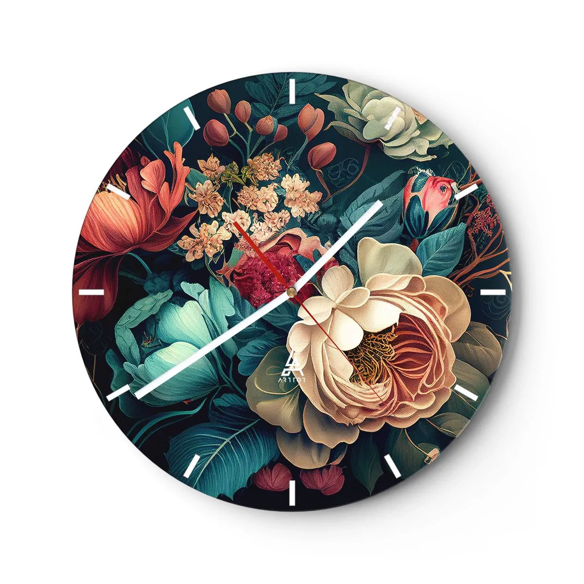 Reloj de pared - Reloj de vidrio - Encanto del siglo XIX - 30x30 cm
