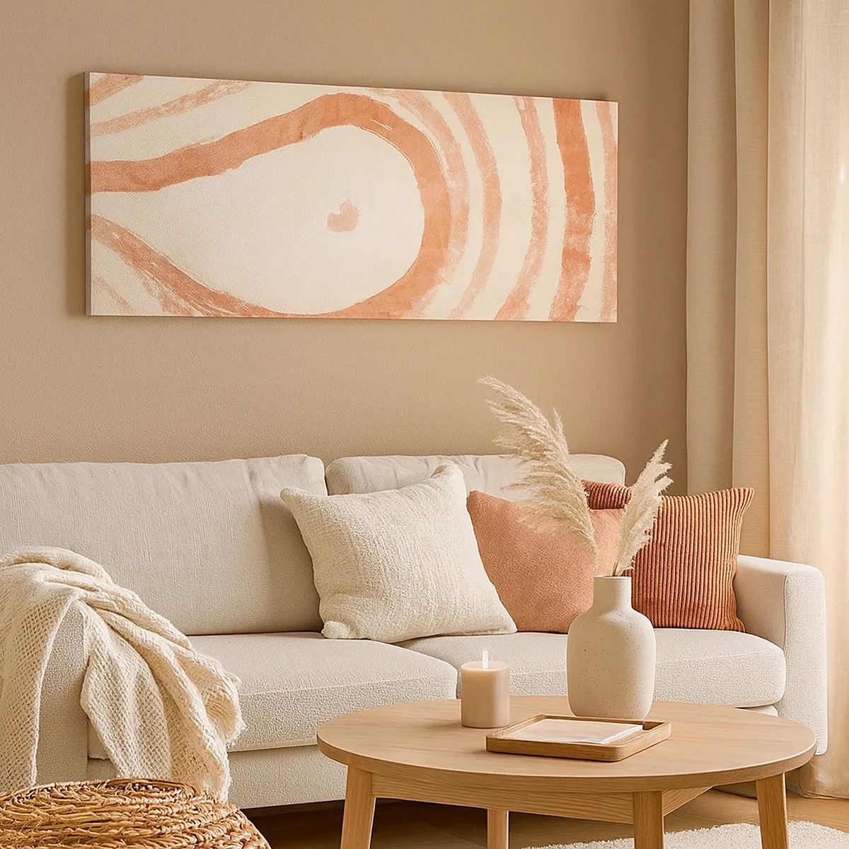 Cuadro sobre lienzo - Impresión de Imagen - Círculos de coral - composición - 30x30 cm