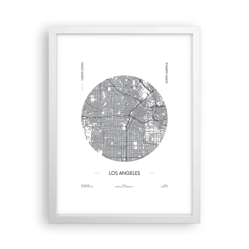 Póster en marco blanco - Anatomía de Los Ángeles - 30x40 cm