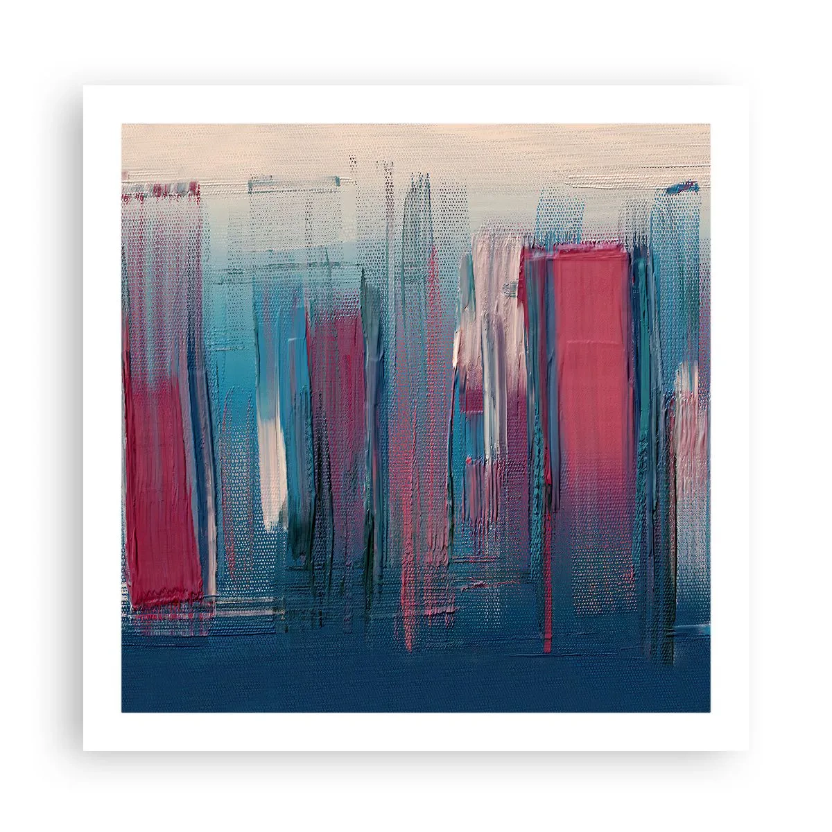 Póster - Composición vertical en azul y rojo - 60x60 cm
