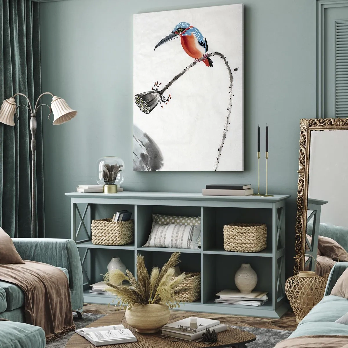 Cuadro sobre lienzo - Impresión de Imagen - La vida de la pradera - 55x100 cm
