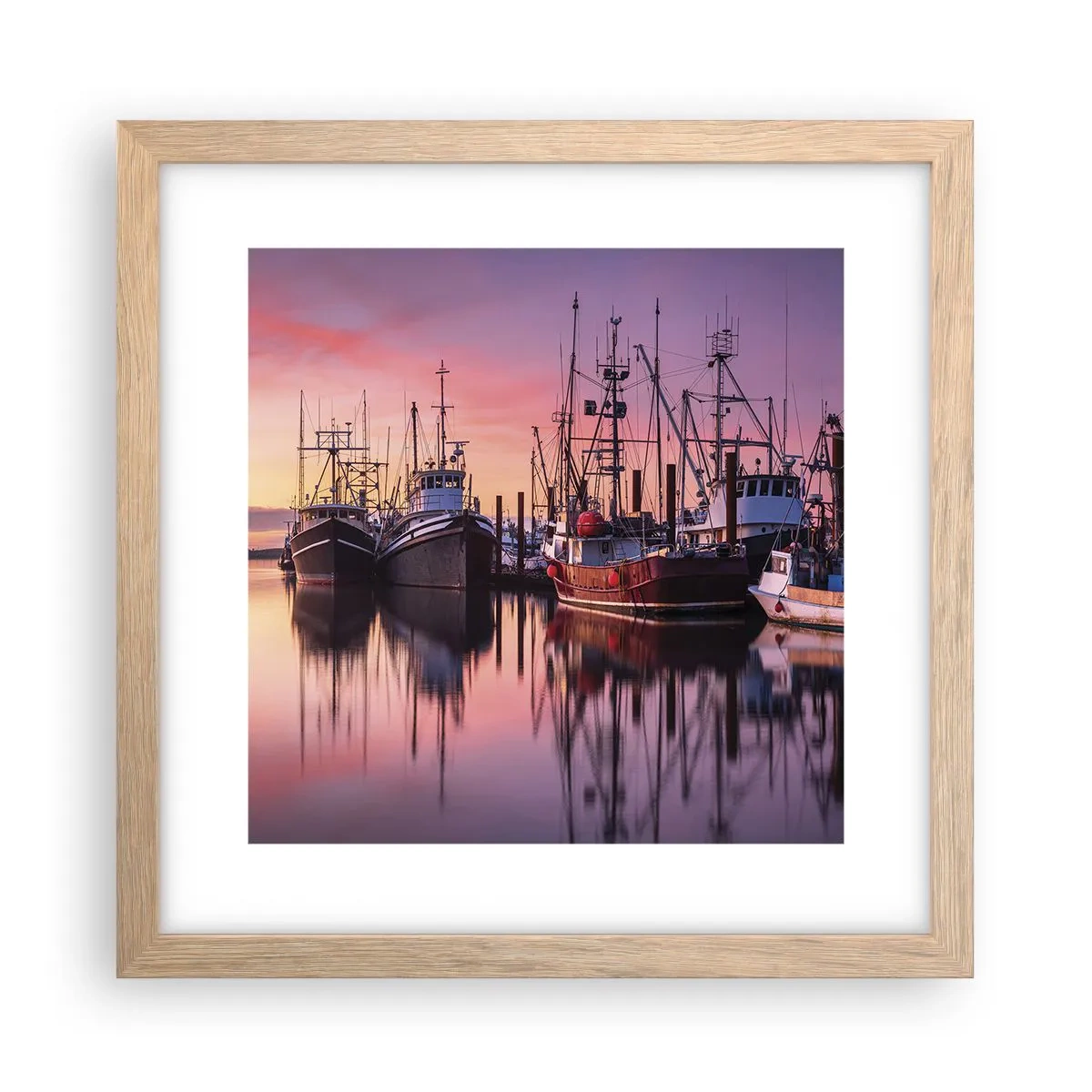 Póster en marco roble claro - Descanso antes de partir - 30x30 cm