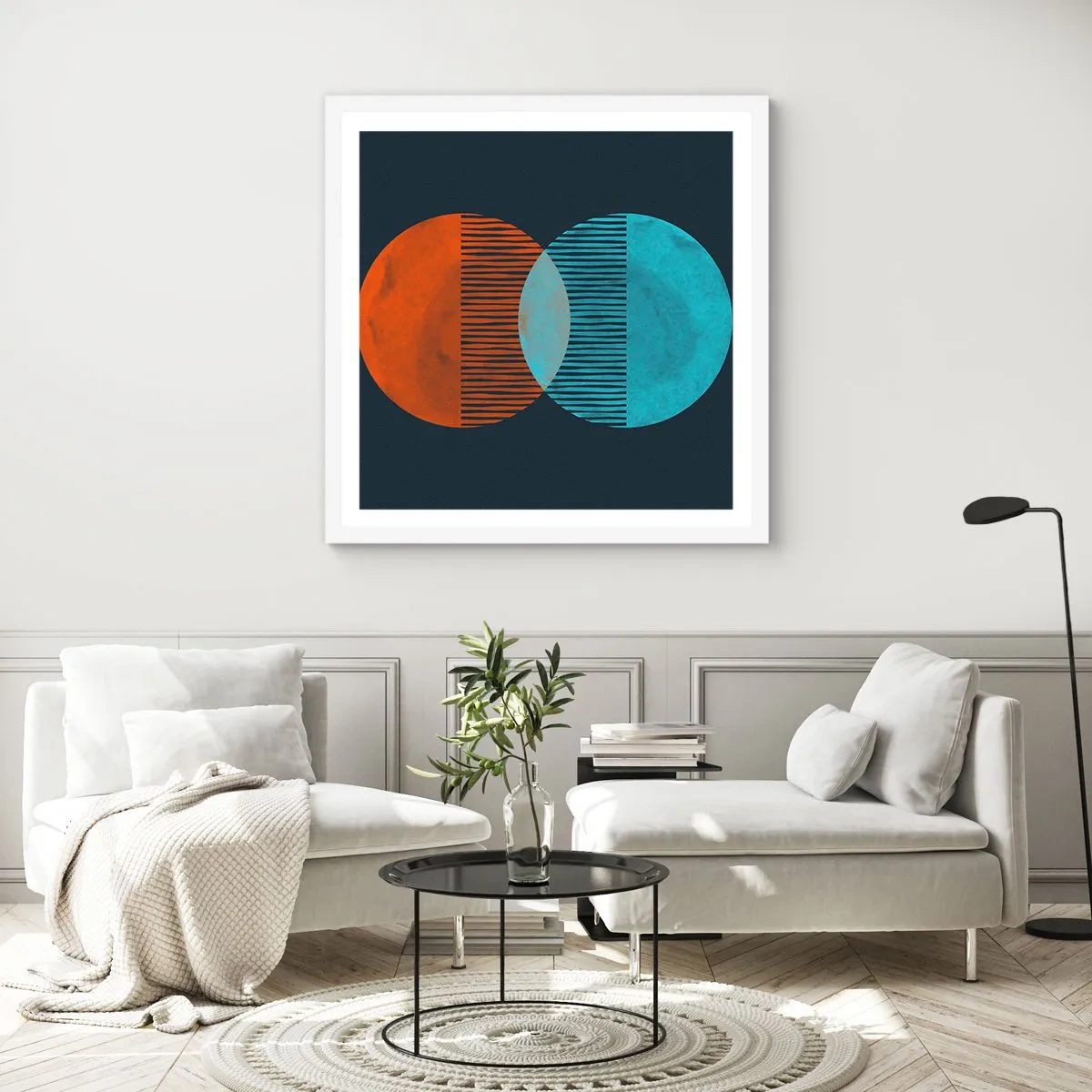 Póster en marco blanco - Fantasía astronómica - 30x30 cm