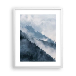 Póster en marco blanco - Misticismo de las montañas - 40x50 cm