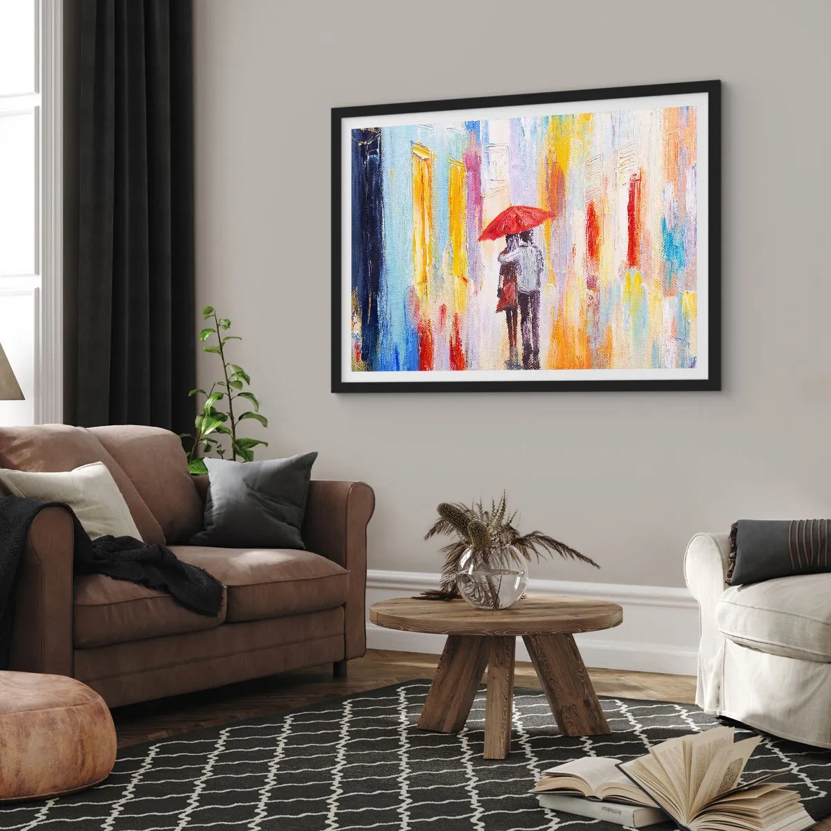 Póster en marco negro - Que siga lloviendo - 91x61 cm