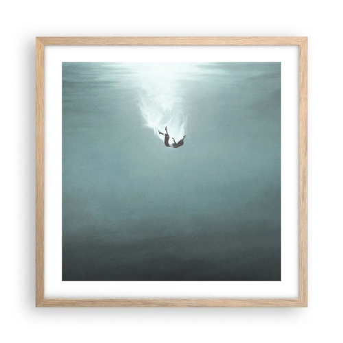 Póster en marco roble claro - En el abrazo del océano - 50x50 cm