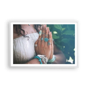 Póster en marco blanco - Conocimiento interior - 91x61 cm