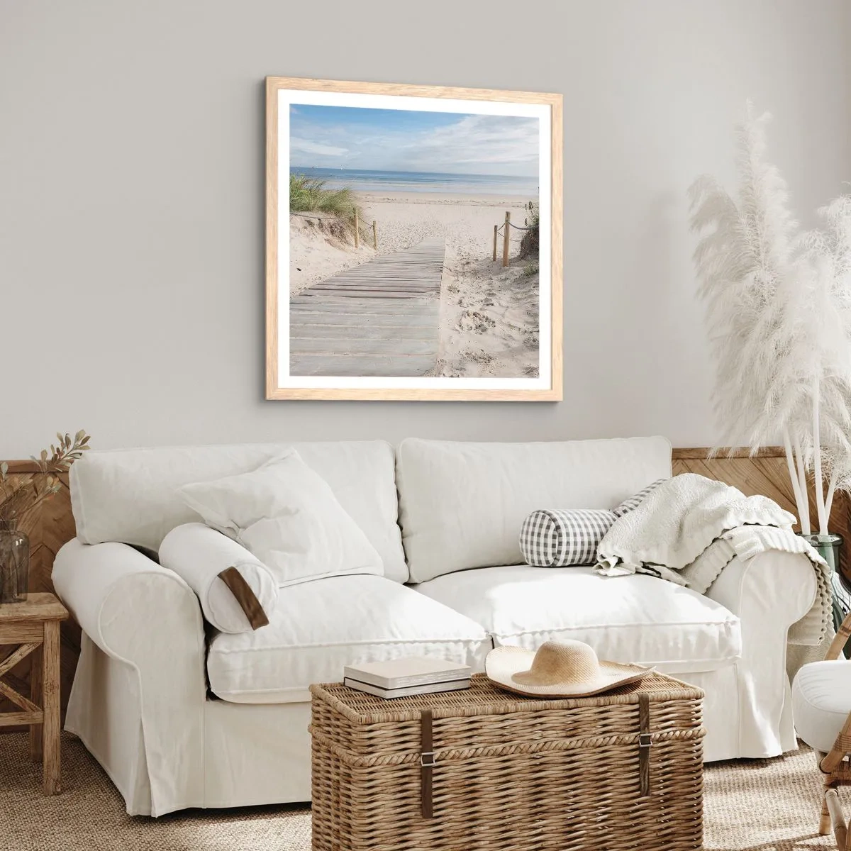 Póster en marco roble claro - Hasta el horizonte - 60x60 cm