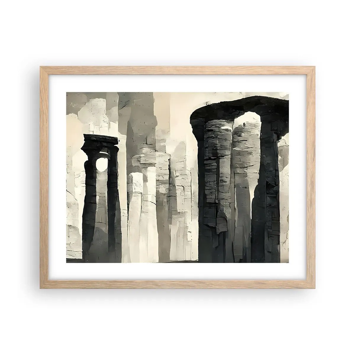 Póster en marco roble claro - La majestuosidad de la antigüedad - 50x40 cm