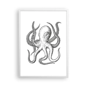 Póster en marco blanco - Bailando con olas - 50x70 cm