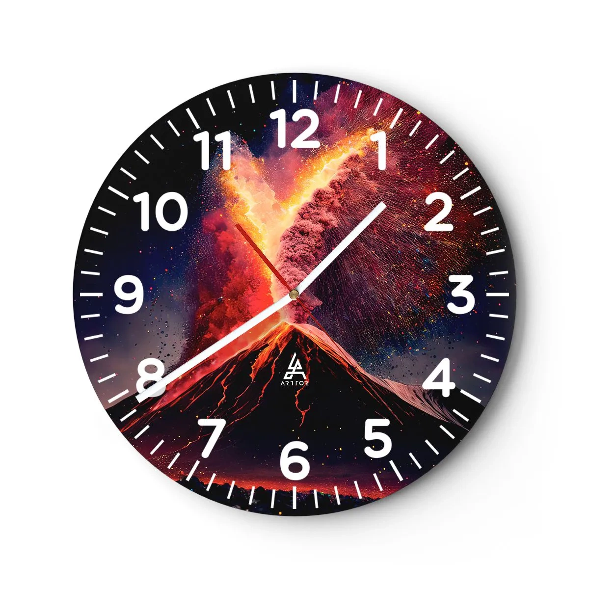 Reloj de pared - Reloj de vidrio - Belleza y horror - 30x30 cm