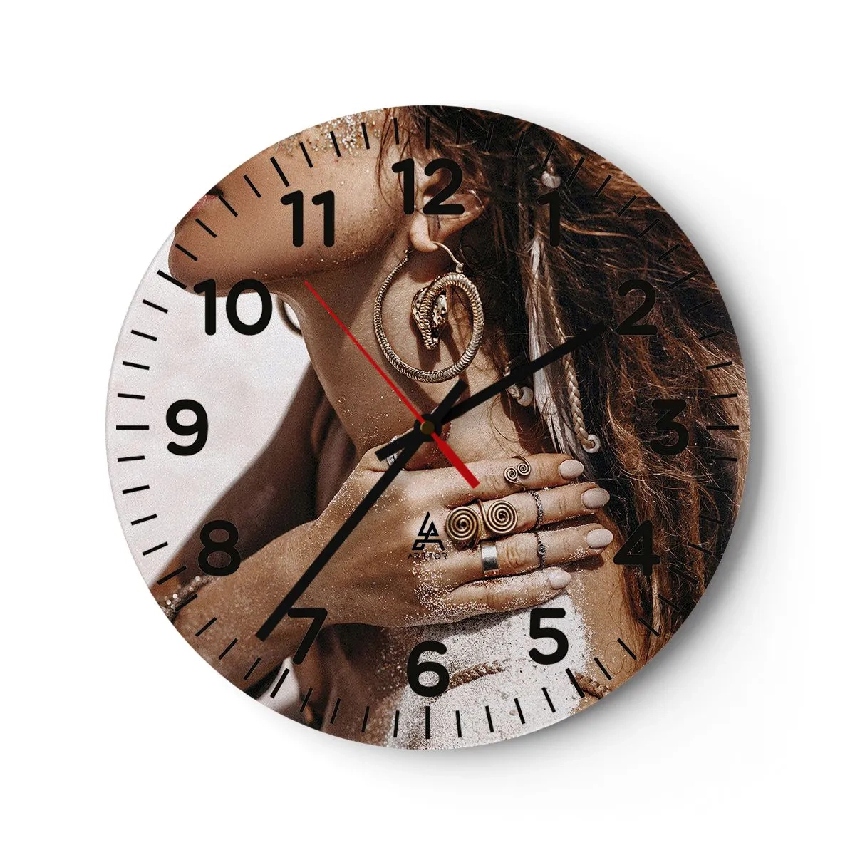 Reloj de pared - Reloj de vidrio - Reina de la playa salvaje - 40x40 cm