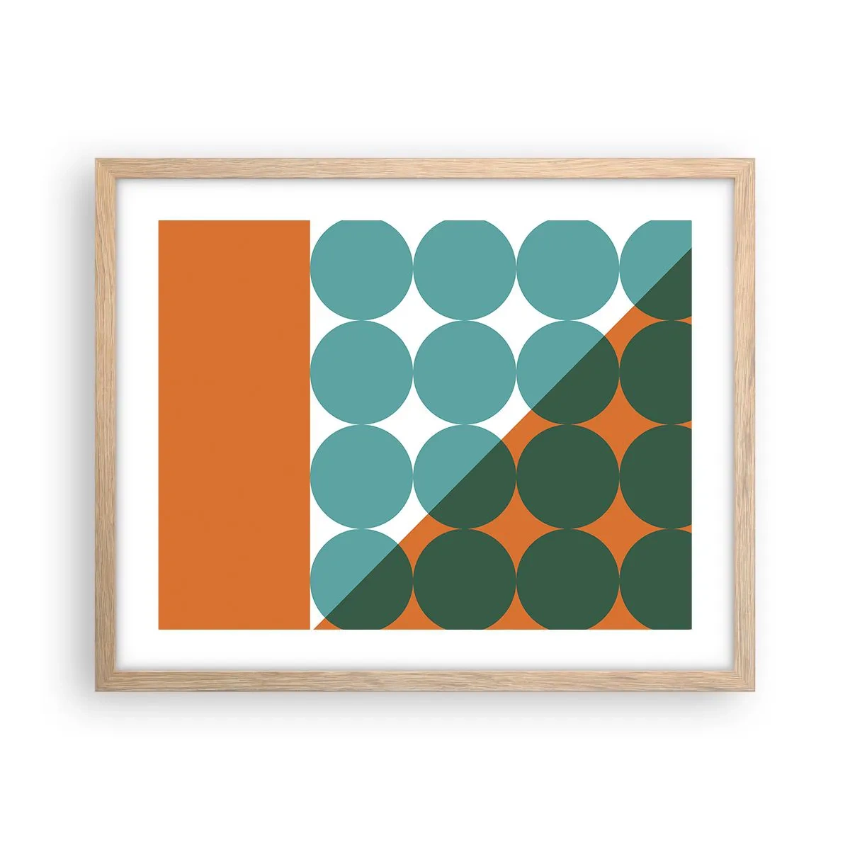 Póster en marco roble claro - Hacia arriba y en diagonal - 50x40 cm