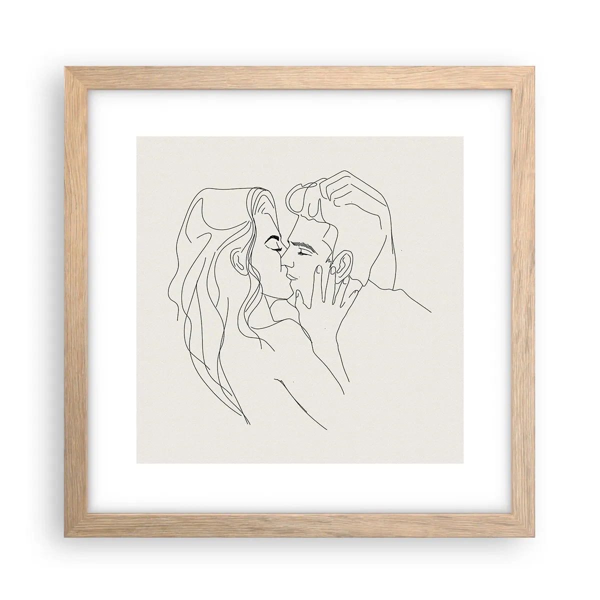 Póster en marco roble claro - Unión y sentimiento - 30x30 cm