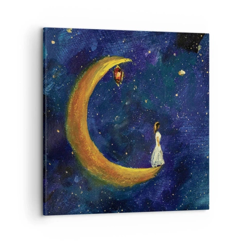 Cuadro sobre lienzo - Impresión de Imagen - La llamada de la Luna - 60x60 cm