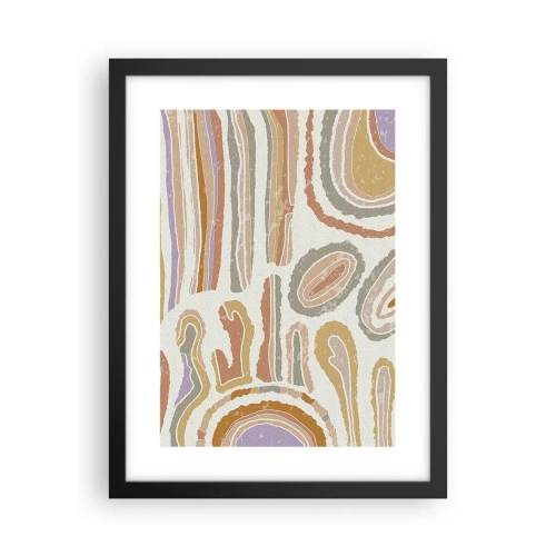 Póster en marco negro - Cortes transversales llenos de color - 30x40 cm