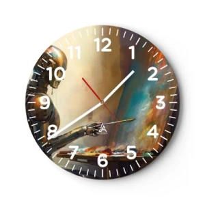 Reloj de pared - Reloj de vidrio - Arte del futuro - 40x40 cm