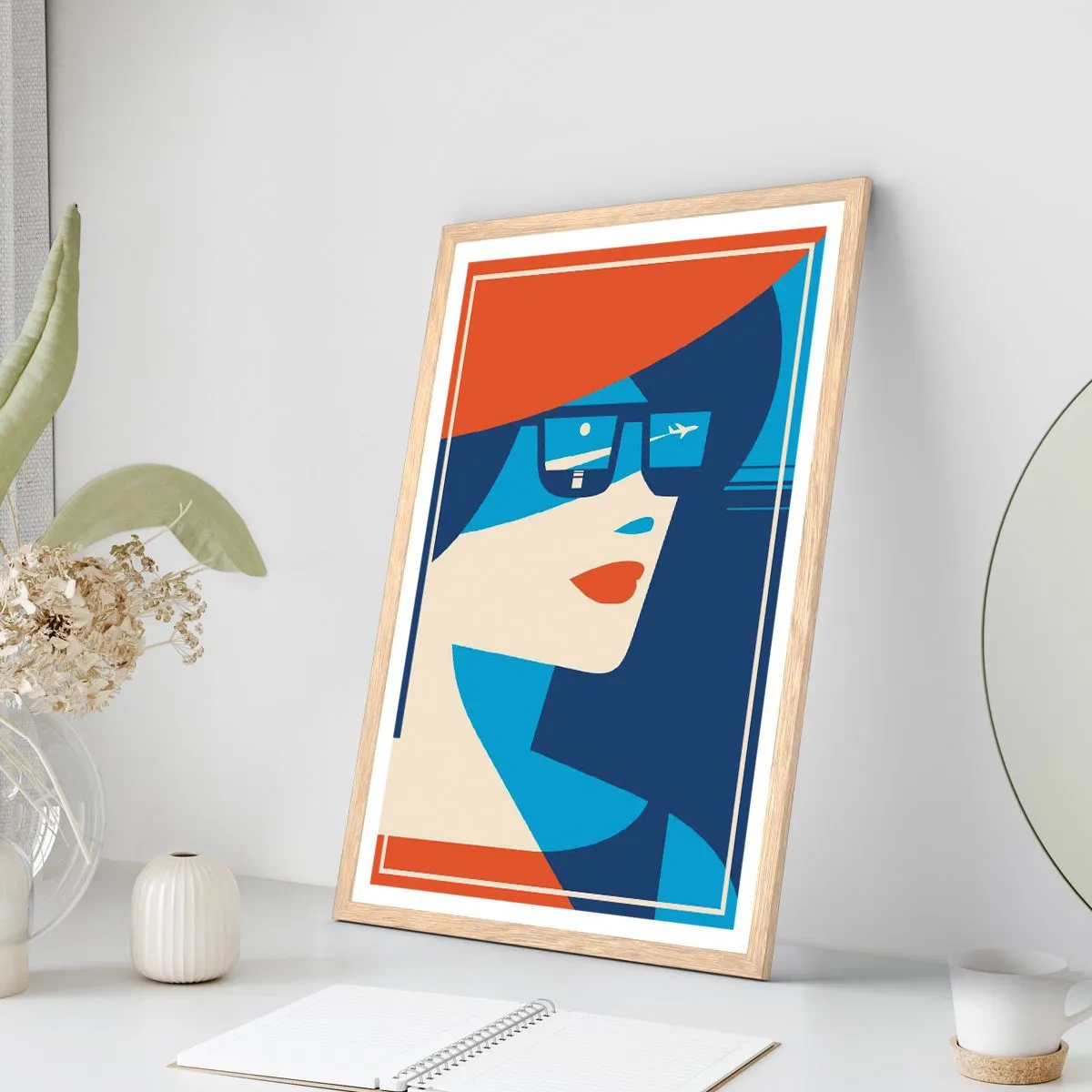 Póster en marco roble claro - Cartel de vacaciones - 40x50 cm
