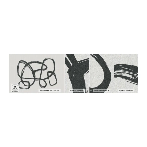 Muestra de fotomural autoadhesivo Deluxe Sticker - Abstracción en bucle - bohemia, Pedazo, minimalista - 100x30 cm